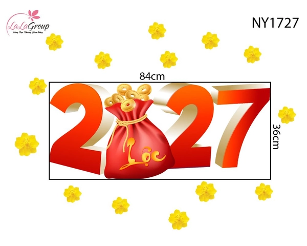 Decal Trang Trí Tết Đinh Mùi Tài Lộc 2027