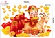 Decal Trang Trí Tết Đinh Mùi Thần Tài Mang Lộc May Mắn