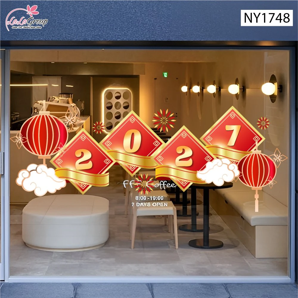 Decal Trang Trí Tết 2027 Và Lồng Đèn