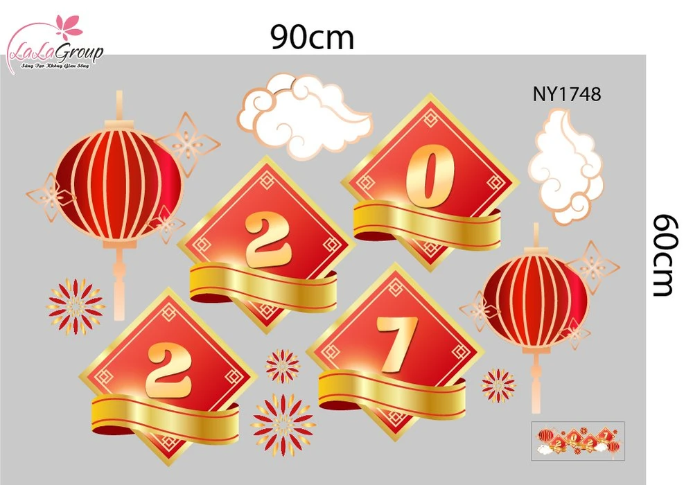 Decal Trang Trí Tết 2027 Và Lồng Đèn