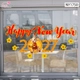 Decal Trang Trí Tết Happy New Year 2027 Và Hoa Mai Vàng