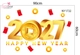 Decal trang trí tết happy new year 2027 lì xì đỏ tiền tài thịnh vượng