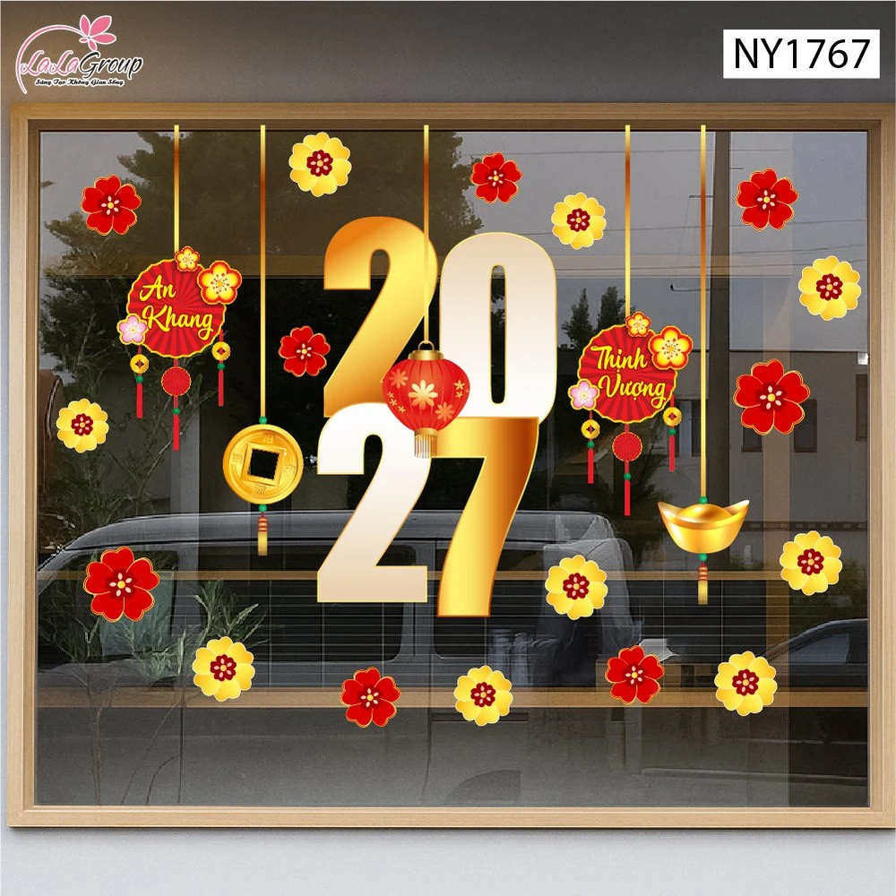 Decal Trang Trí Tết Dây Treo Tài Lộc Và Tiền Vàng May Mắn 2027