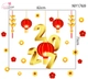 Decal Trang Trí Tết Happy New Year Lồng Đèn Đỏ Và Tiền Vàng May Mắn 2026