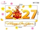 Decal Trang Trí Tết Happy New Year 2027 Và Túi Tiền Vàng Tài Lộc