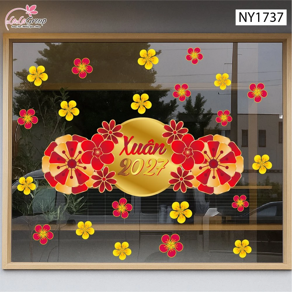 Decal Trang Trí Tết Mẹt Trang Trí Mừng Xuân Đinh Mùi 2027
