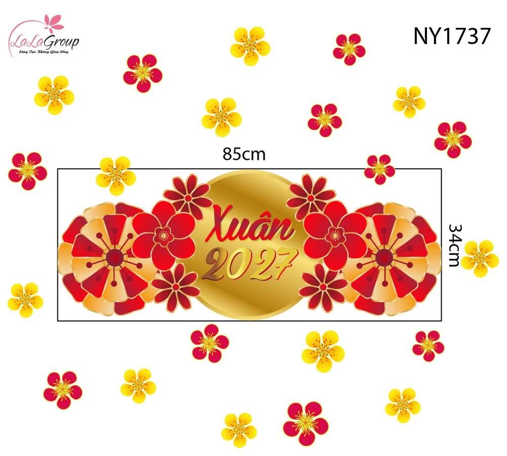 Decal Trang Trí Tết Mẹt Trang Trí Mừng Xuân Đinh Mùi 2027