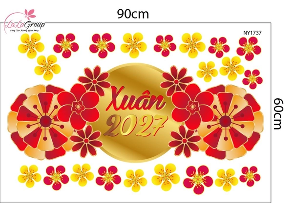 Decal Trang Trí Tết Mẹt Trang Trí Mừng Xuân Đinh Mùi 2027