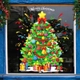 Decal tĩnh điện 2 mặt trang trí noel Cây thông giáng sinh nhiều phụ kiện và hoa tuyết rơi