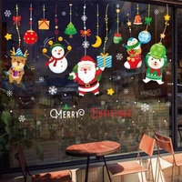 Decal tĩnh điện 2 mặt trang trí noel Dây Treo Ông Già Noel Và Những Người Bạn