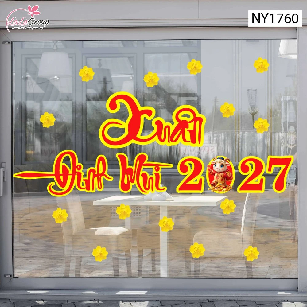 Decal Trang Trí Tết chào mừng xuân Đinh Mùi 2027