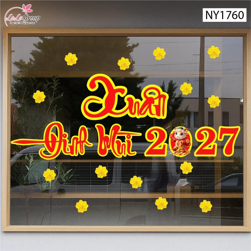 Decal Trang Trí Tết chào mừng xuân Đinh Mùi 2027