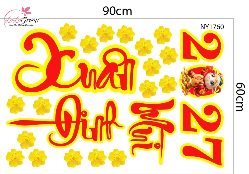 Decal Trang Trí Tết chào mừng xuân Đinh Mùi 2027