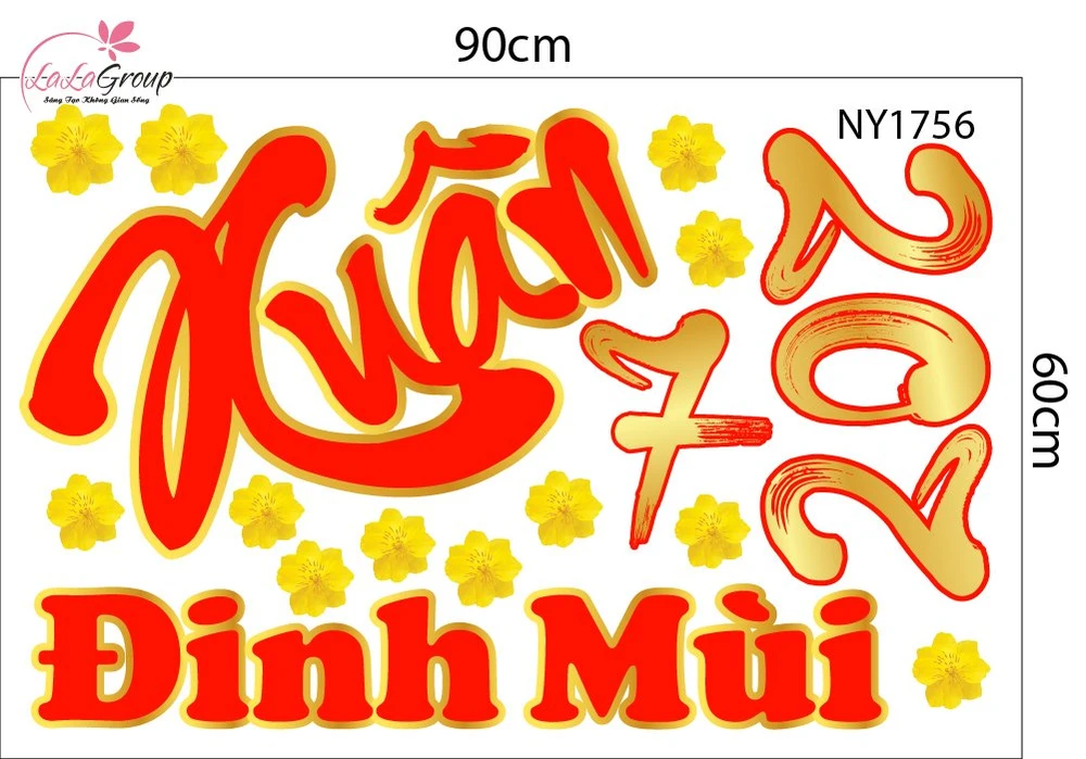Decal Trang Trí Tết Xuân ĐInh Mùi 2027 Vạn Điều Như Ý