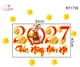 Decal Trang Trí Tết Chúc Mừng Năm Mới 2027 Và Mai Vàng