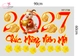 Decal Trang Trí Tết Chúc Mừng Năm Mới 2027 Và Mai Vàng