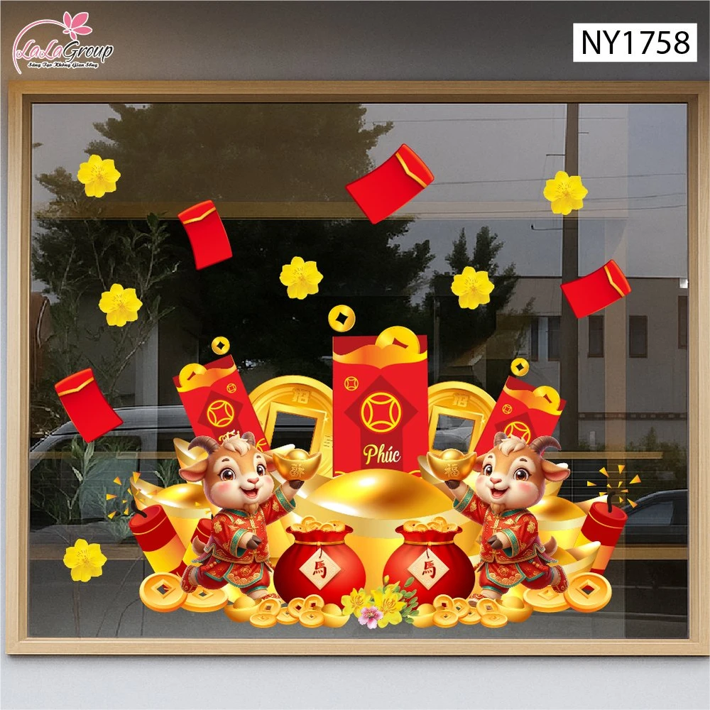 Decal Trang Trí Tết Lì Xì Đỏ May Mắn 2027
