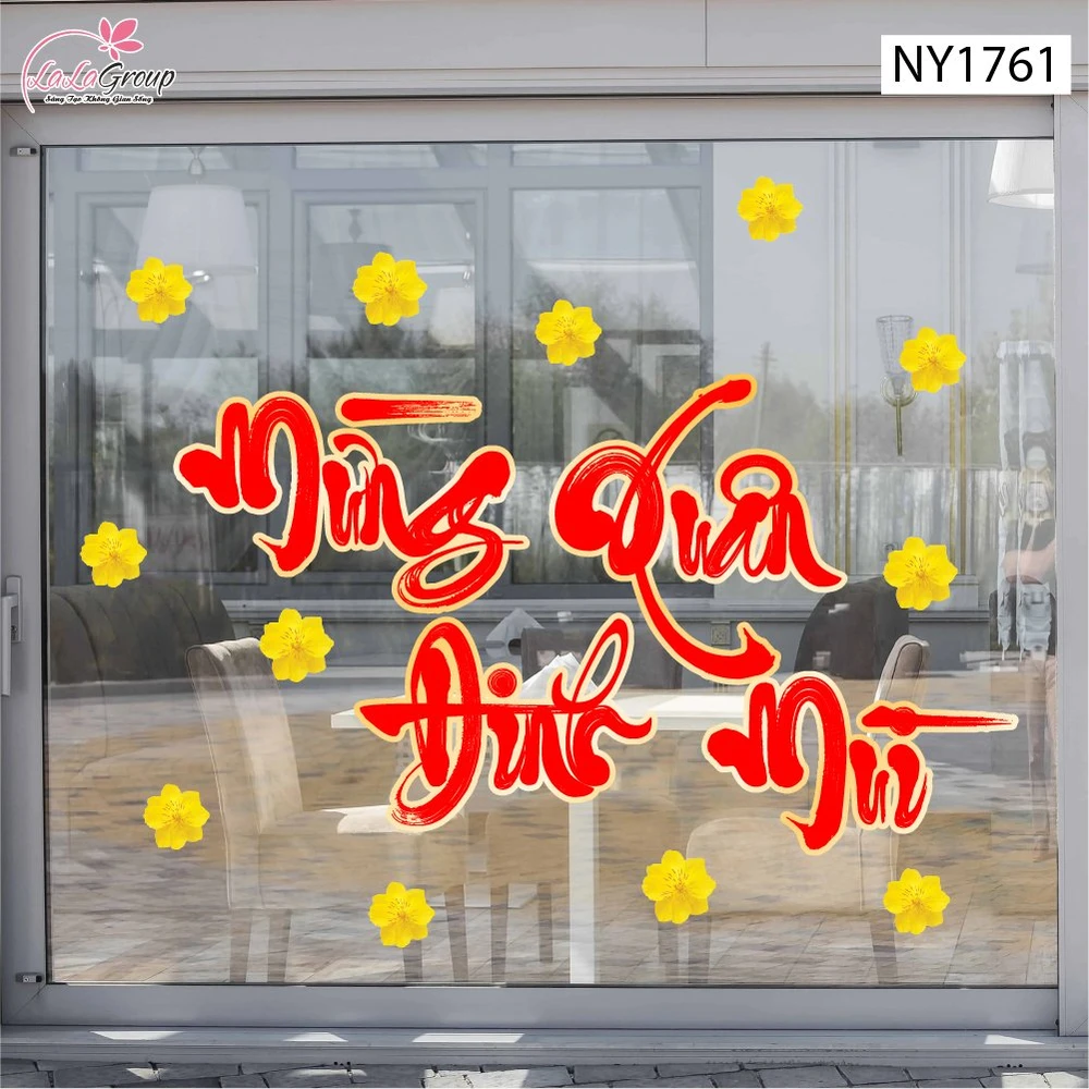 Decal Trang Trí Tết Mừng Xuân Đinh Mùi 2027 Sum Vầy Hạnh Phúc