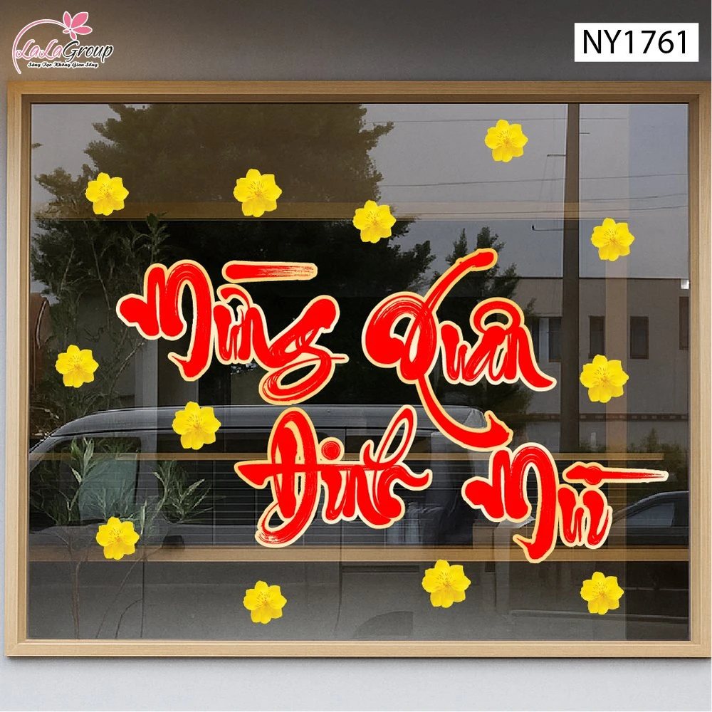 Decal Trang Trí Tết Mừng Xuân Đinh Mùi 2027 Sum Vầy Hạnh Phúc