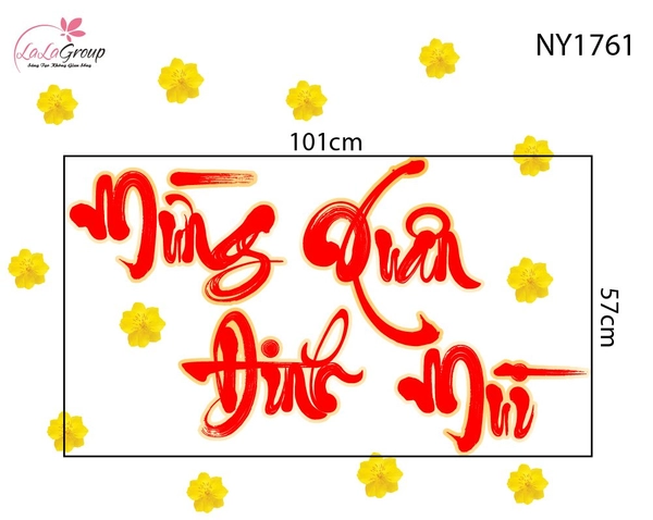 Decal Trang Trí Tết Mừng Xuân Đinh Mùi 2027 Sum Vầy Hạnh Phúc