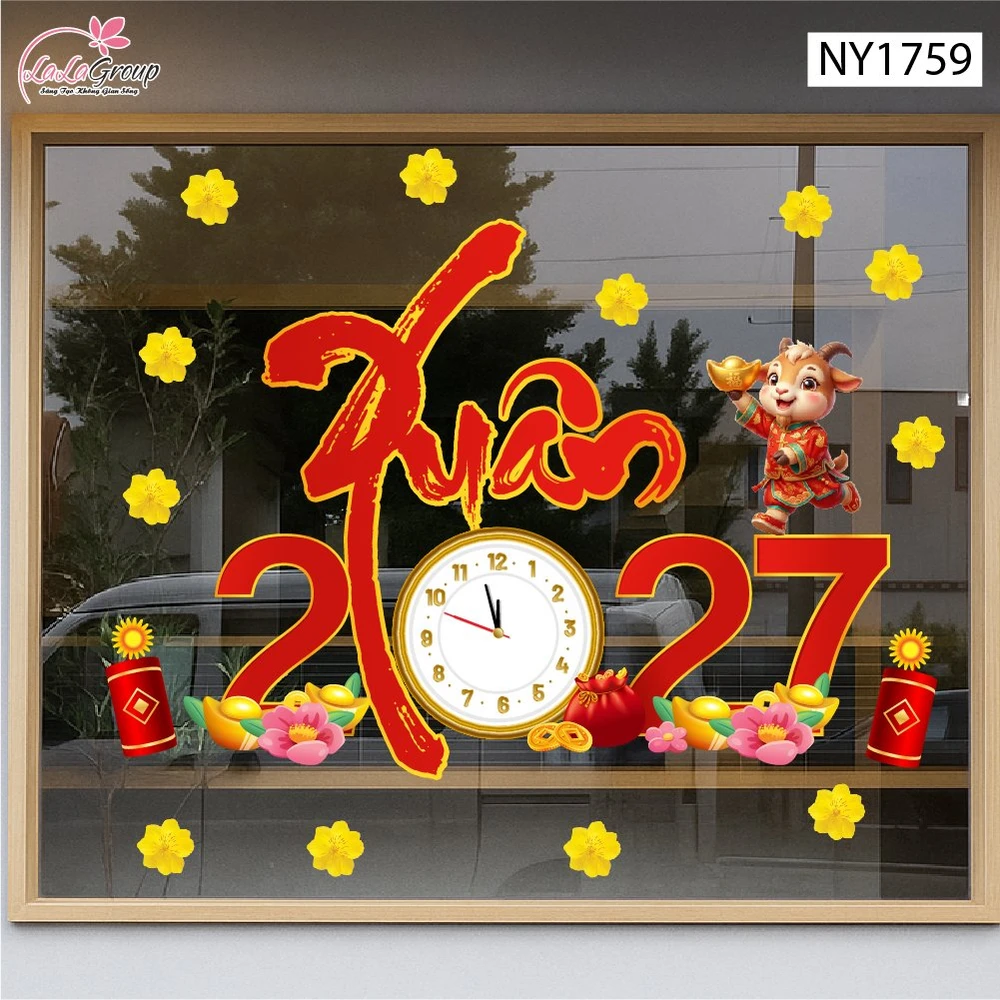 Decal Trang Trí Tết Thời Khắc Đón Giao Thừa Xuân 2027
