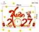 Decal Trang Trí Tết Thời Khắc Đón Giao Thừa Xuân 2027