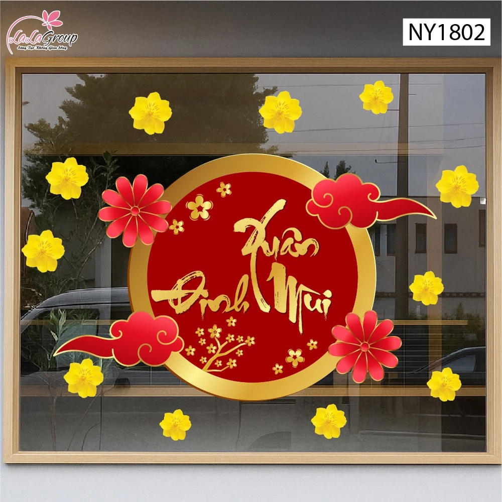 Decal Trang Trí Tết Xuân Đinh Mùi An Lạc Thịnh Vượng