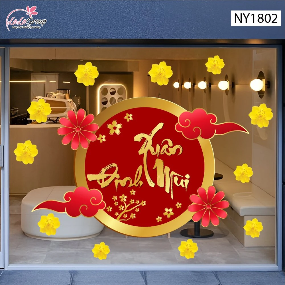 Decal Trang Trí Tết Xuân Đinh Mùi An Lạc Thịnh Vượng