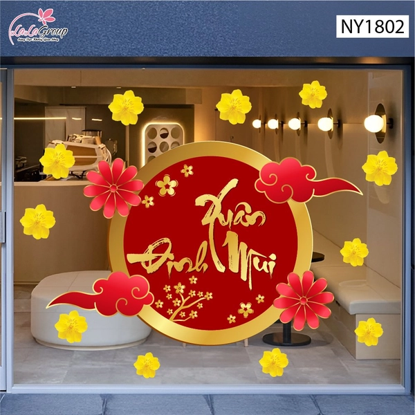 Decal Trang Trí Tết Xuân Đinh Mùi An Lạc Thịnh Vượng