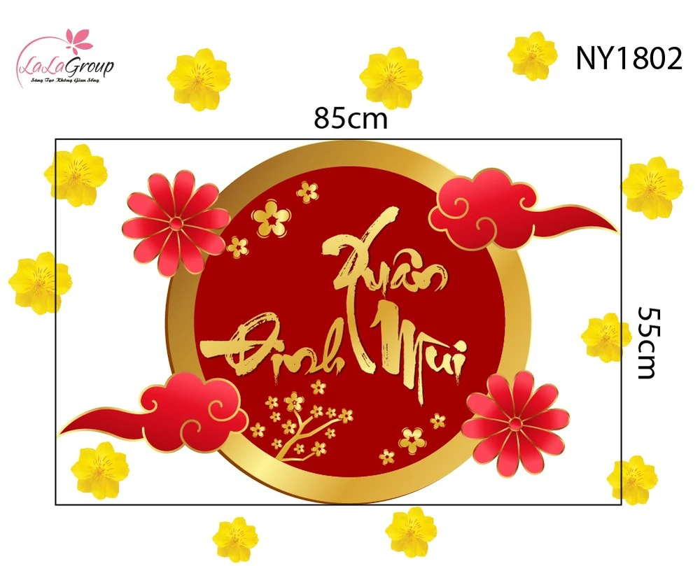 Decal Trang Trí Tết Xuân Đinh Mùi An Lạc Thịnh Vượng