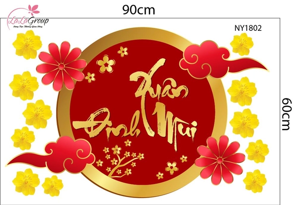 Decal Trang Trí Tết Xuân Đinh Mùi An Lạc Thịnh Vượng