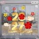 Decal Trang Trí Tết Happy New Year 2027 Và Mai Đào Đón Xuân
