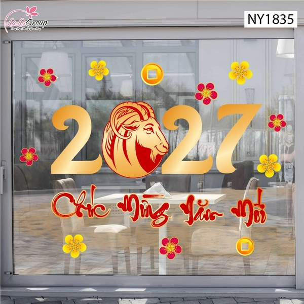 Decal Trang Trí Tết Chúc Mừng Năm Mới Đinh Mùi Phúc Lộc 2027