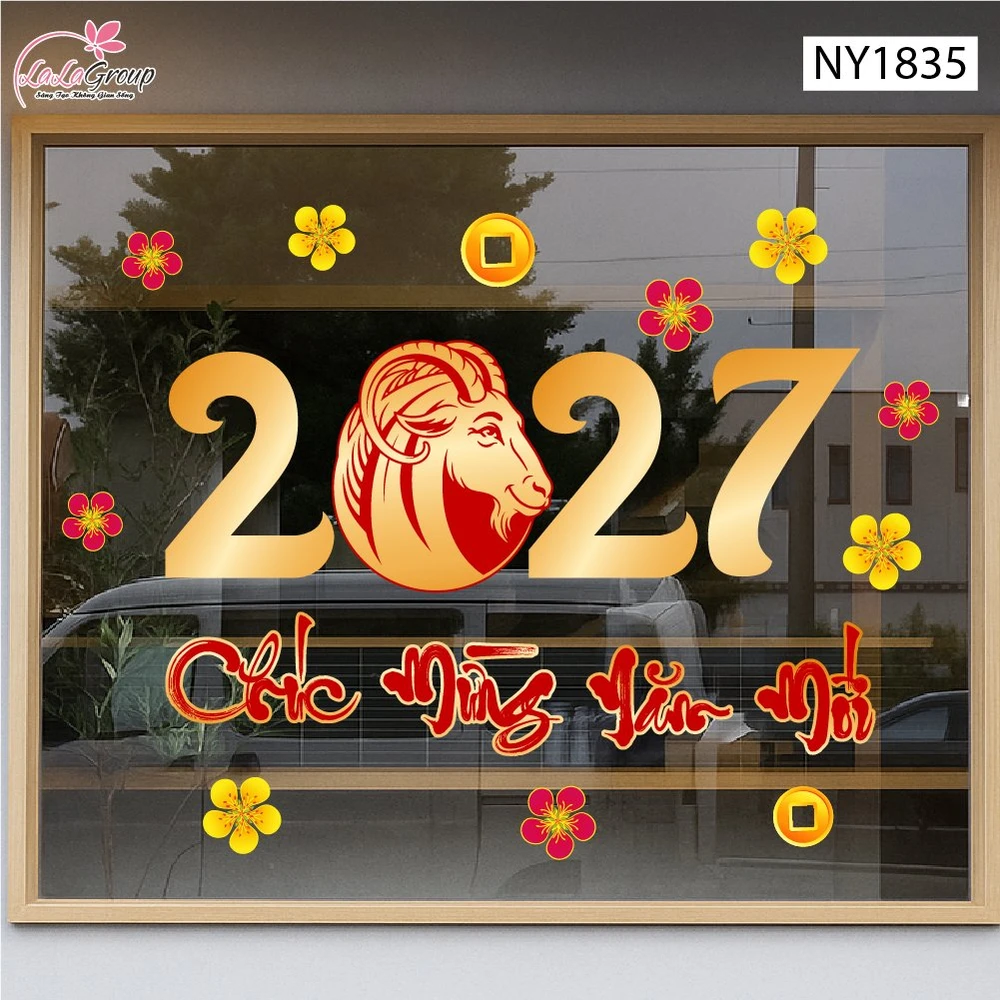 Decal Trang Trí Tết Chúc Mừng Năm Mới Đinh Mùi Phúc Lộc 2027