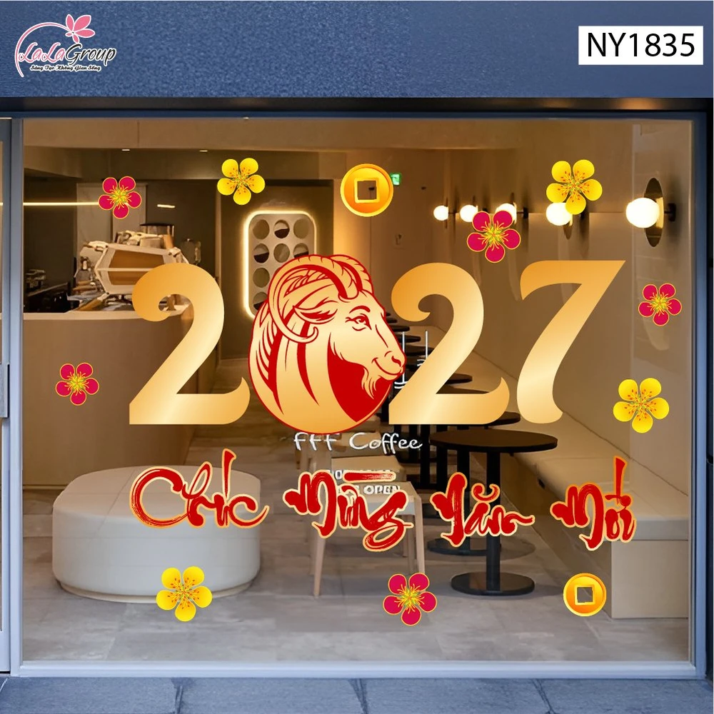 Decal Trang Trí Tết Chúc Mừng Năm Mới Đinh Mùi Phúc Lộc 2027