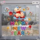 Decal Dán Kính Trang Trí Tết Happy New Year Chú Dê May Mắn
