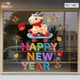 Decal Dán Kính Trang Trí Tết Happy New Year Chú Dê May Mắn