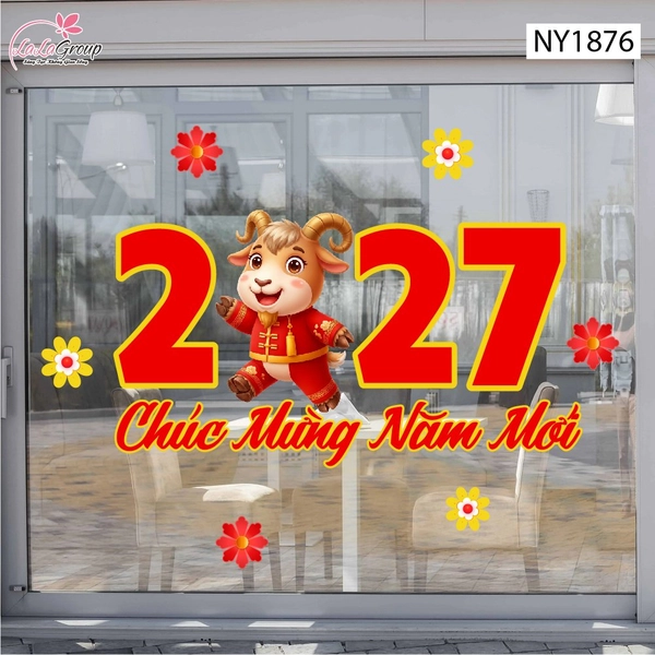 Decal Trang Trí Tết Đinh Mùi Chúc Xuân 2027