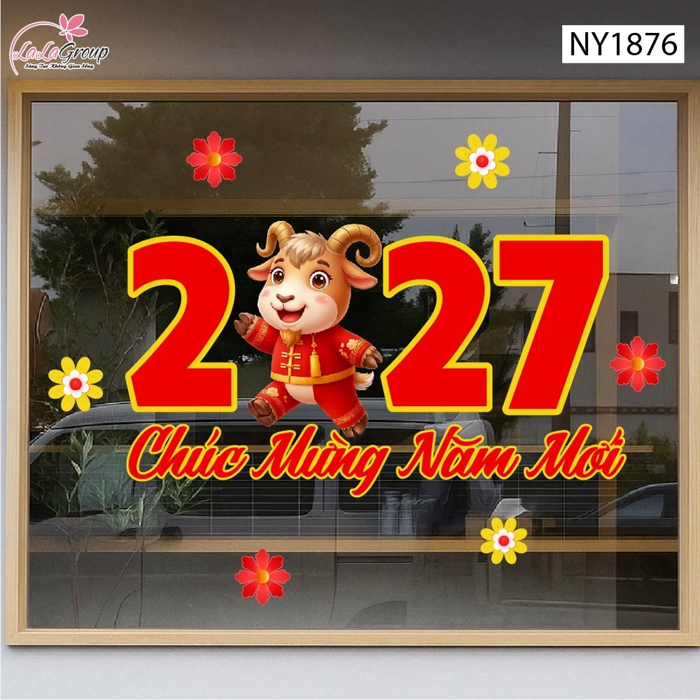 Decal Trang Trí Tết Đinh Mùi Chúc Xuân 2027