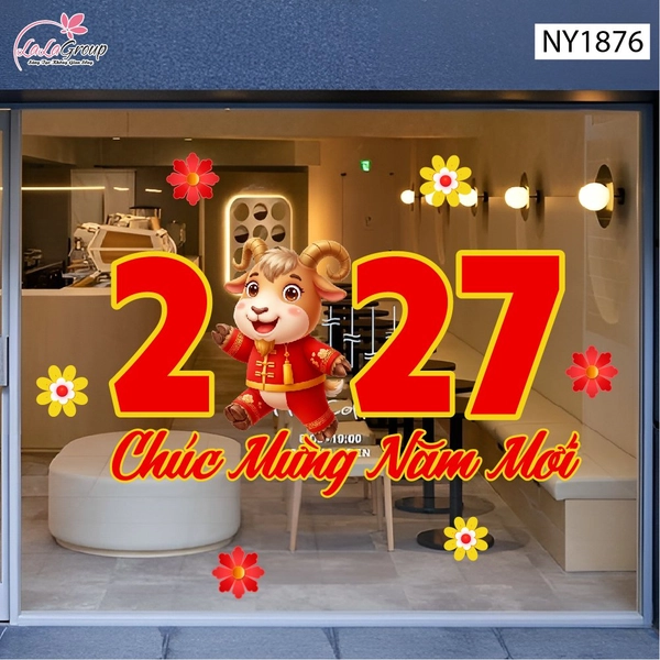 Decal Trang Trí Tết Đinh Mùi Chúc Xuân 2027