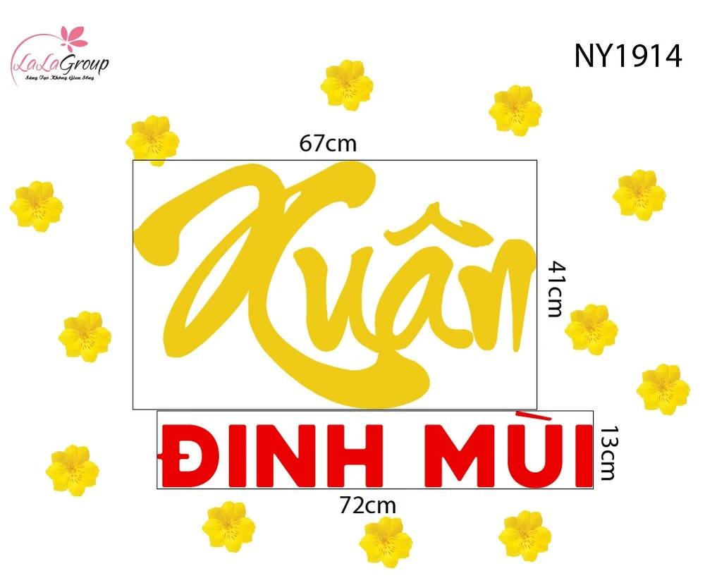 Decal Trang Trí Tết Xuân Đinh Mùi Cát Tường