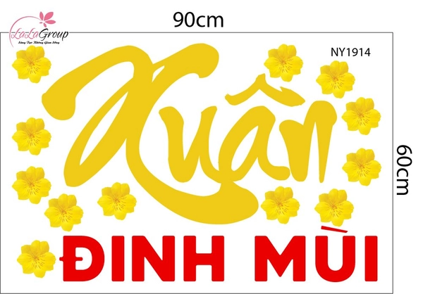 Decal Trang Trí Tết Xuân Đinh Mùi Cát Tường