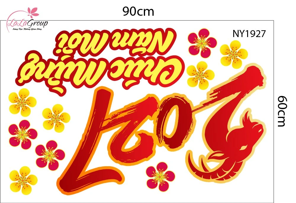 Decal Trang Trí Tết Chúc Mừng Năm Mới 2027 May Mắn