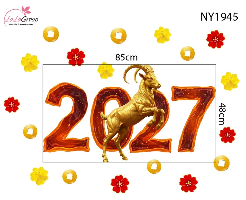 Decal Trang Trí Tết Đinh Mùi Lộc Phát 2027