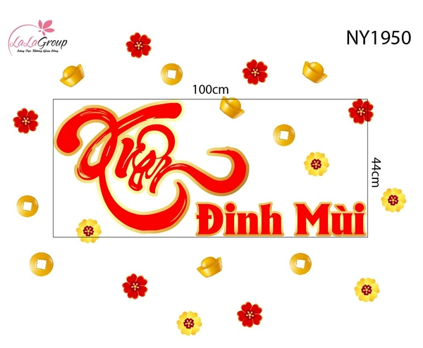 Decal Trang Trí Tết Xuân Đinh Mùi Và Mai Vàng