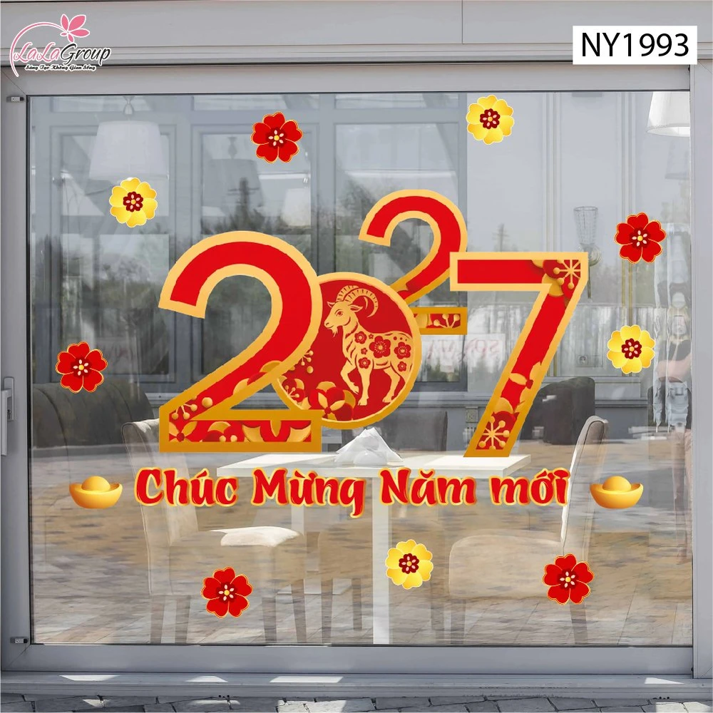 Decal Trang Trí Tết 2027 Chúc Mừng Năm Mới Phát Tài Phát Lộc