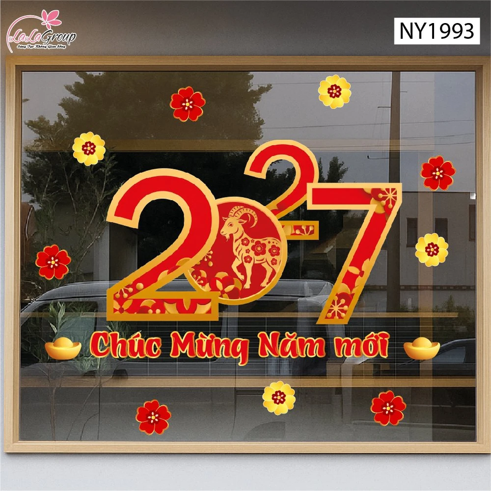 Decal Trang Trí Tết 2027 Chúc Mừng Năm Mới Phát Tài Phát Lộc
