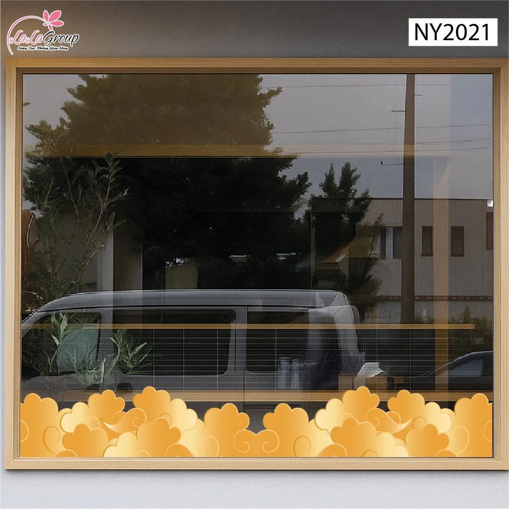 Decal Trang Trí Tết Chân Tường Áng Mây Vàng Phú Quý