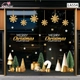 Combo Decal Trang Trí Noel Merry Christmas Và Hoa Tuyết Vàng Lấp Lánh