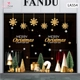 Combo Decal Trang Trí Noel Merry Christmas Và Hoa Tuyết Vàng Lấp Lánh